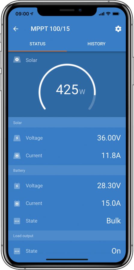 Solarleistung auf der Victron App