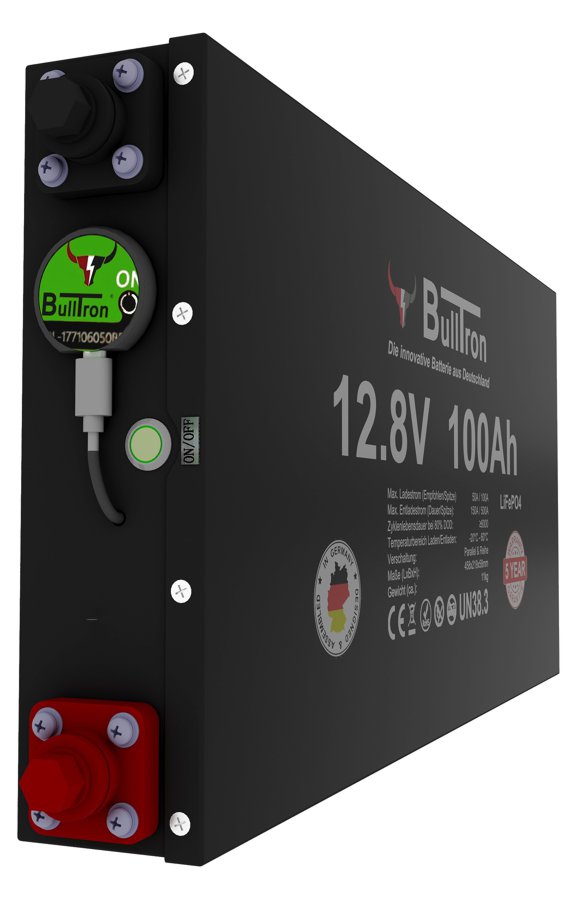 100Ah Slim POLAR | BullTron 12V LiFePO4 | BMS + Bluetooth + Heizung