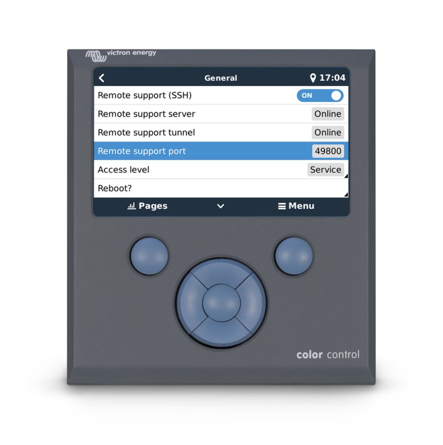 Einstellungen Color Control von Victron Color Control Einstellungen Display