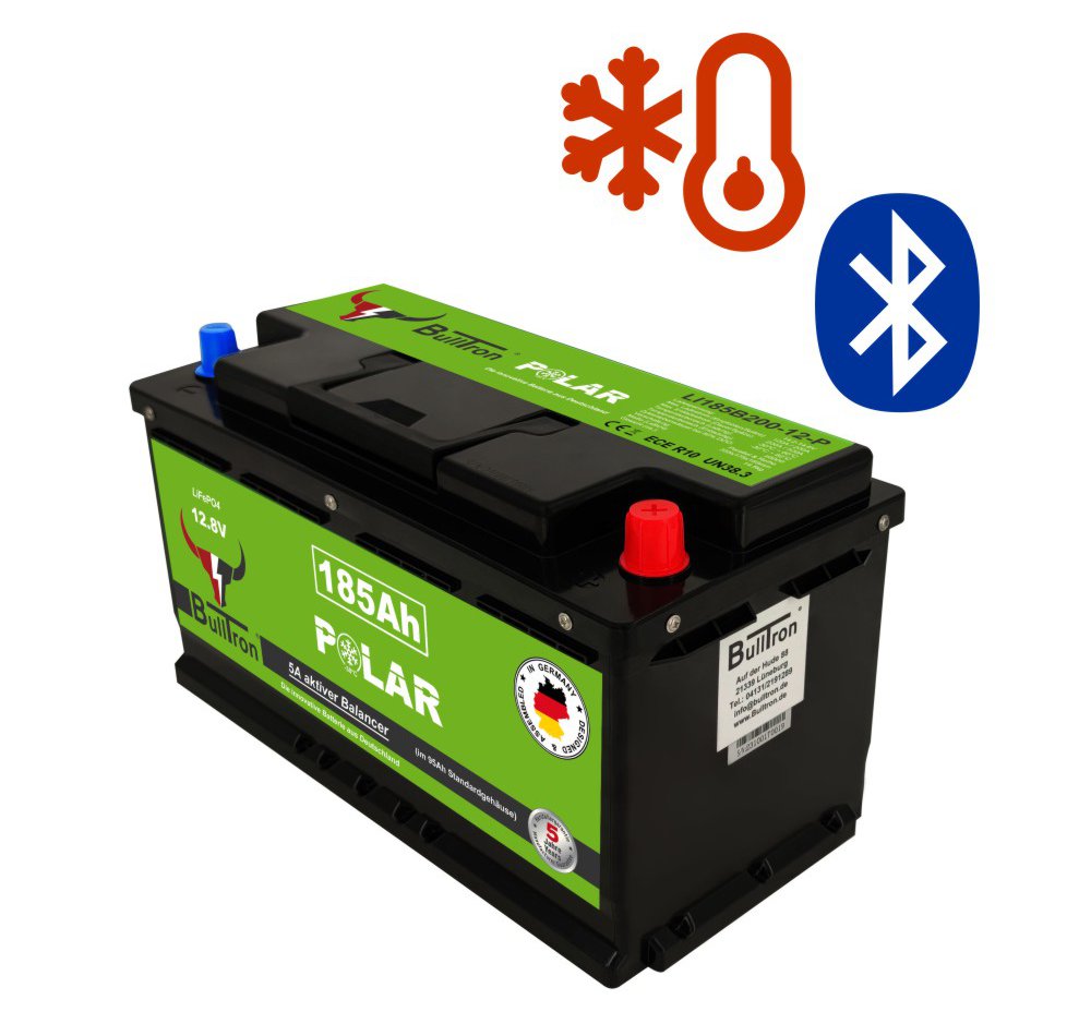 185Ah POLAR | BullTron 12V LiFePO4 | BMS + Bluetooth + Heizung 185Ah BullTron Polar mit Bluetooth udn BMS