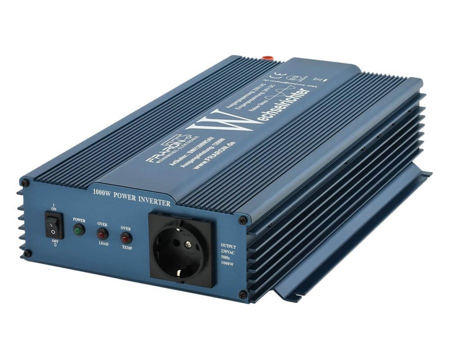 2000W (2200W) Fraron Wechselrichter 24V mit FI-Schalter SWI1200W24V Fraron Sinus Inverter Steckdose