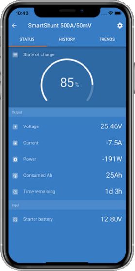 Victron Connect APP SmartShunt