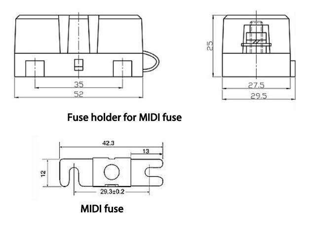 Midi Streifensicherungshalter bis 200A