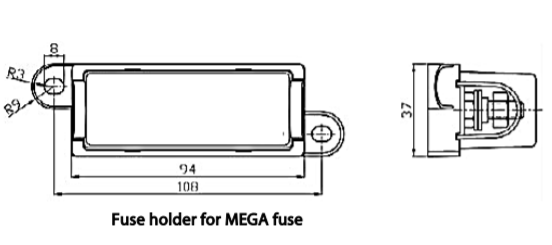 Sicherungshalter für MEGAVAL Sicherungen max 500A 32V DC MTA