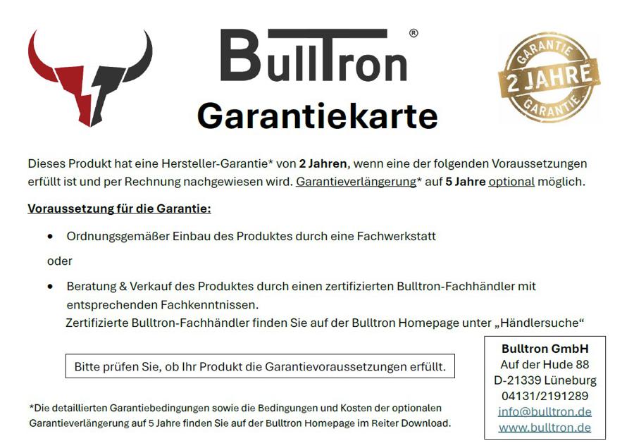 Garantie Bullron Wechselrichter