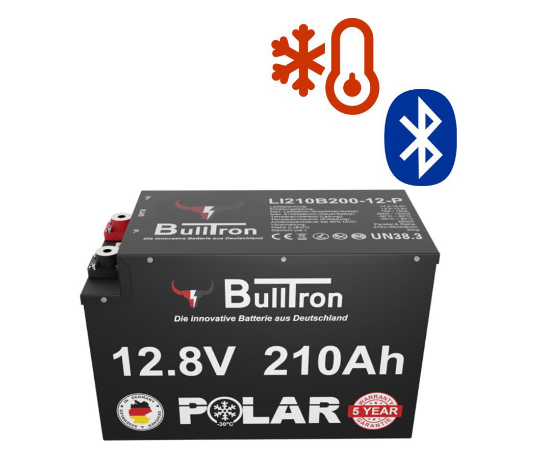 210Ah POLAR | BullTron 12V LiFePO4 | BMS + Bluetooth + Heizung
