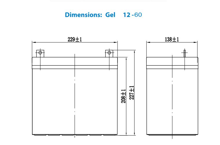 Victron GEL 60Ah Victron GEL 60Ah Maße