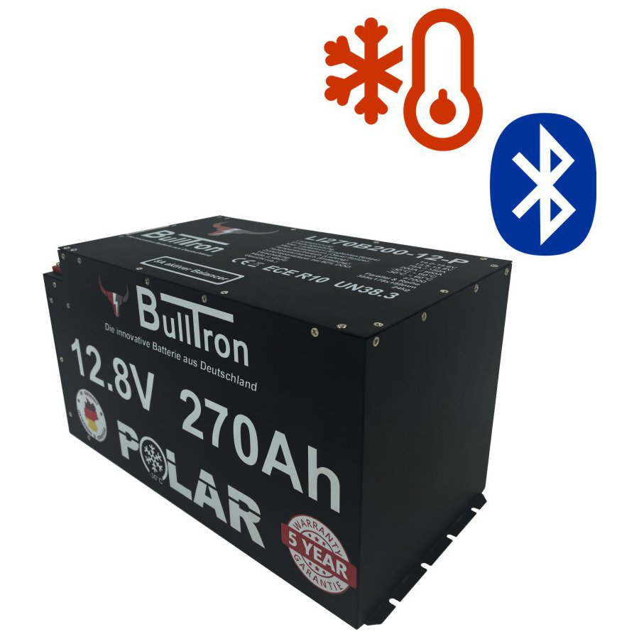 270Ah POLAR | BullTron 12V LiFePO4 | BMS + Bluetooth + Heizung 270Ah 12V LiFePO4 von Bulltron mit Zellheizung
