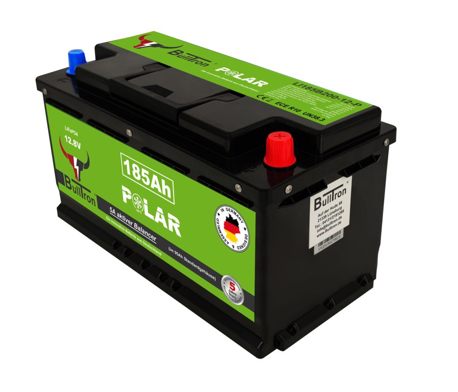 185Ah POLAR | BullTron 12V LiFePO4 | BMS + Bluetooth + Heizung